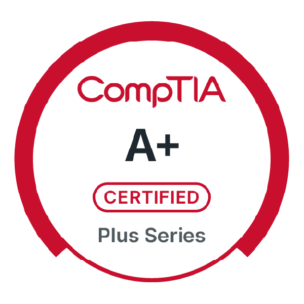 CompTIA A+ Certification image, click here to go to Credly